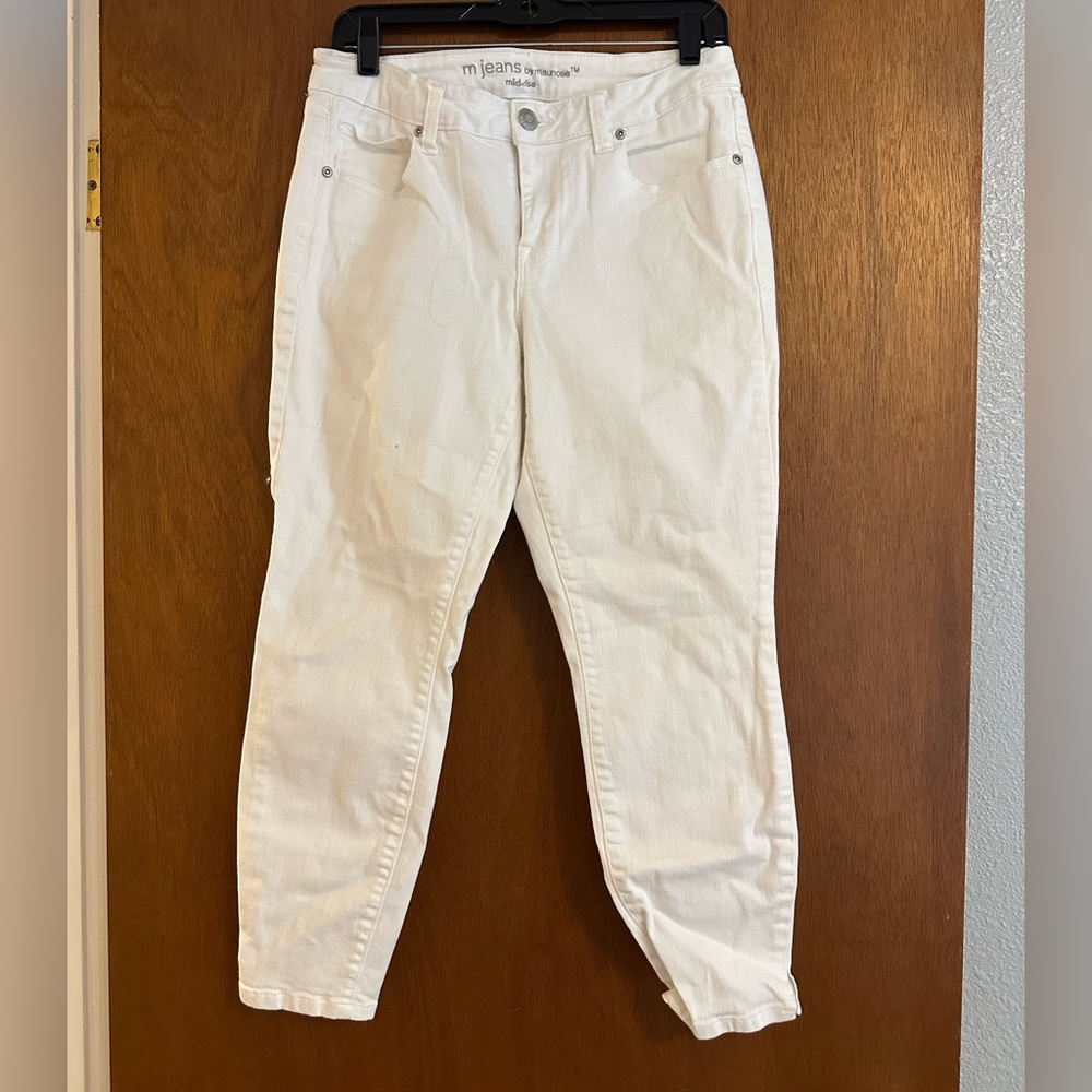 Women's White Crop Jeans